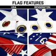 thumbnail image 3 of G128 Combo Pack: 20 Ft Telescoping Aluminum Flagpole (Silver) & American and Bennington Flags 3x5 Ft, Both ToughWeave Series Embroidered Polyester | Pole with Flags Included, 3 of 9
