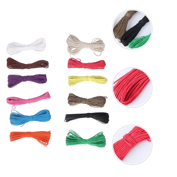TAILTOSS 12 Bundles Colorful Rope for Making Bracelets Waxed Cotton Cords 10M 1mm Random Color