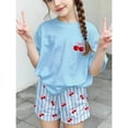 thumbnail image 5 of Grblisyd Girls Outfits Size 10-12 Cute Cherry Print Crew Neck Short Sleeve Tops and Elastic Waist Bike Shorts Set, 5 of 5