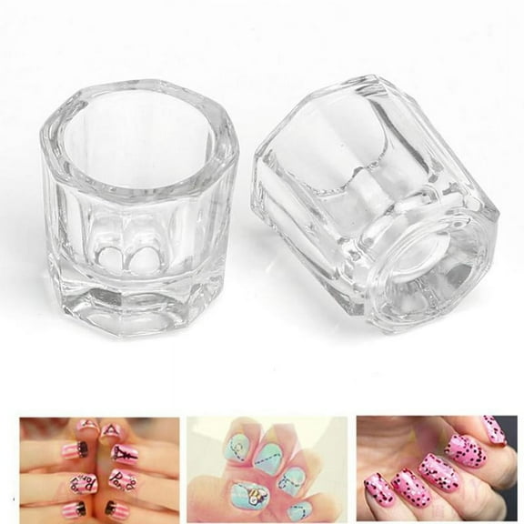 Useful Crystal Octagonal Glass Cup Dappen Dish Arcylic Liquid Art Nail V0J9