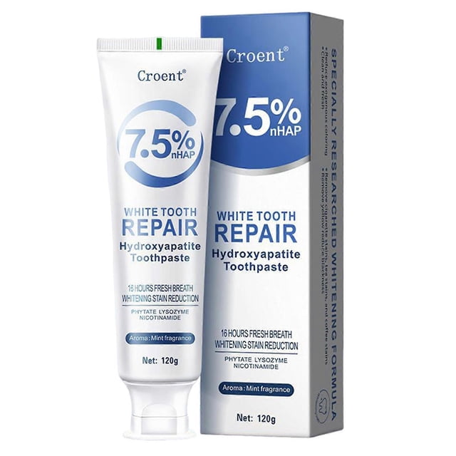 7.5% Hydroxyapatite Toothpaste, Fluoride-Free Hydroxyapatite Toothpaste Whitening 7.5, Sensitive Teeth Friendly Whitening Toothpaste for Men & Women