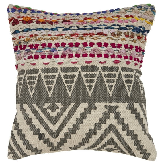 LR Home Nomad 18" x 18" Rainbow Chevron Cotton Blend Adult Decorative Throw Pillow Cover