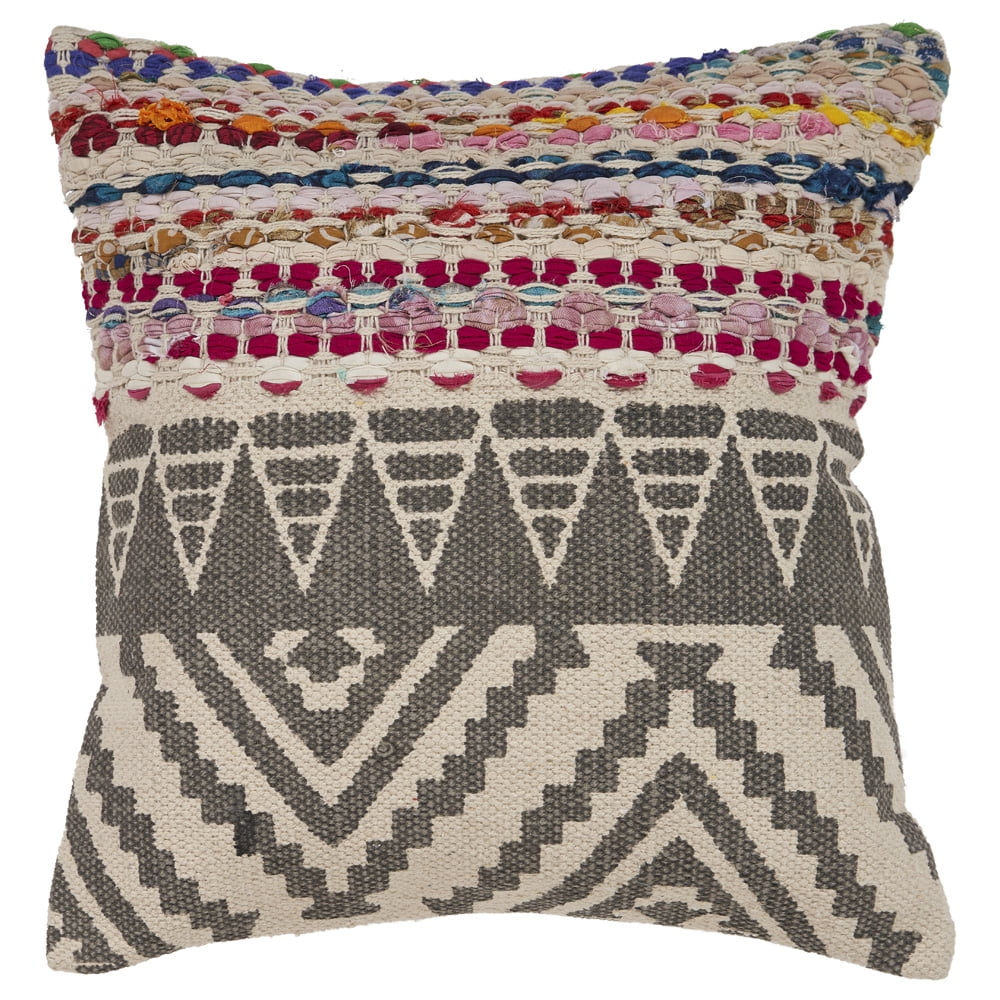 LR Home Boho Geometric Multi Color Throw Pillow 18" x 18"