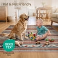 thumbnail image 4 of ODIKA 6'x9' Ultra-Soft Area Rug, Entryway Southwestern Zigzag Distressed Vintage Stripe Border None Washable, Bare feet friendly, Silk-Touch for Guest Room, Bedroom, 4 of 7