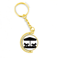thumbnail image 1 of La silueta negra de Carousel Amusement Park Anillo de oro de metal llavero llavero, 1 of 3