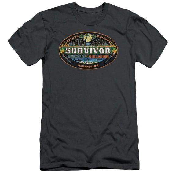 Survivor Heroes Vs Villains Adult 30/1 T-Shirt Charcoal
