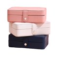 thumbnail image 1 of SHAR Double Layer Jewelry Box, PU Leather Portable Storage Box, Used for Earrings, Necklaces, Rings, Detachable Jewelry Boxes, Gift Boxes (White), 1 of 2