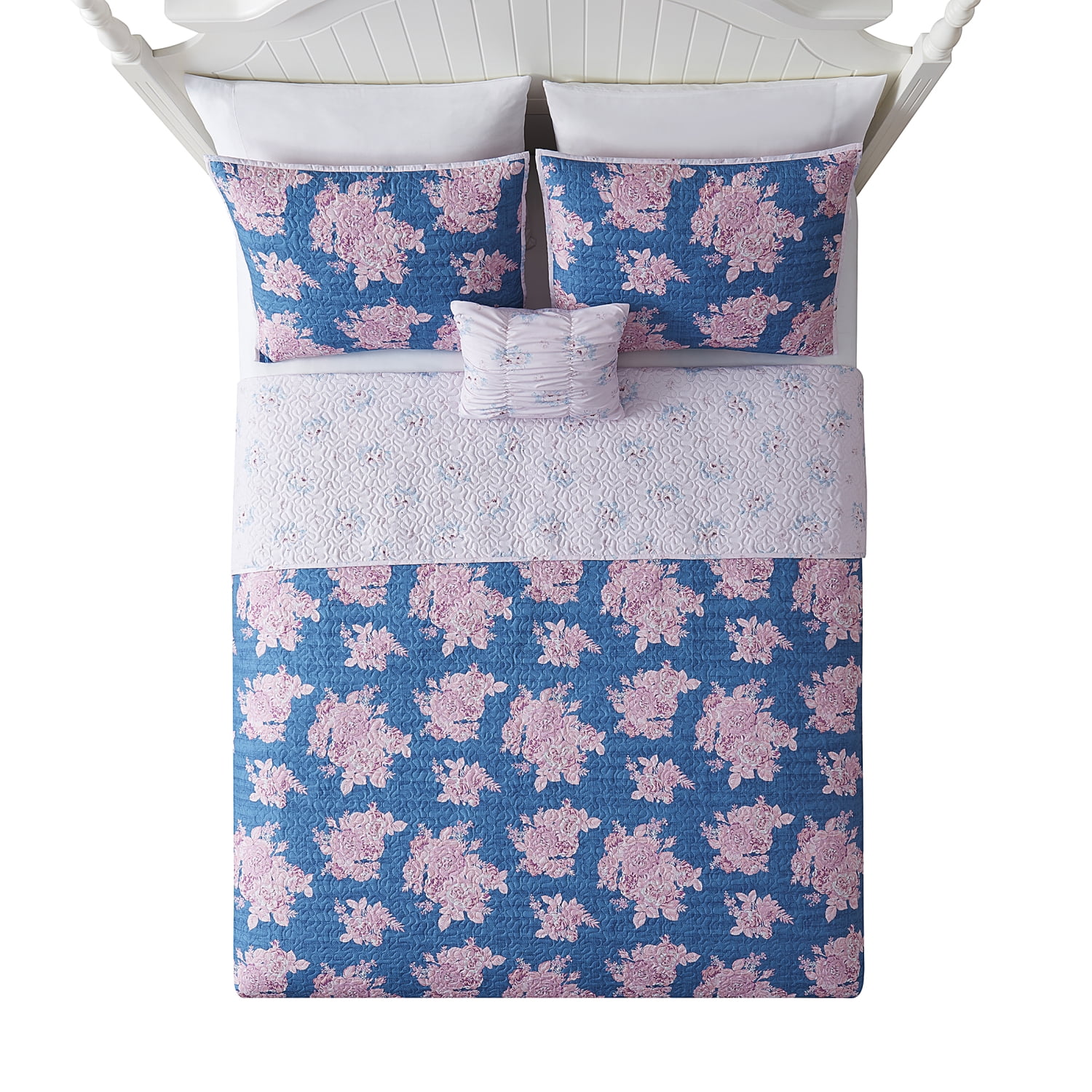 Simply Shabby Chic Manor Floral Quilt Set, Full/Queen (4-Piece)