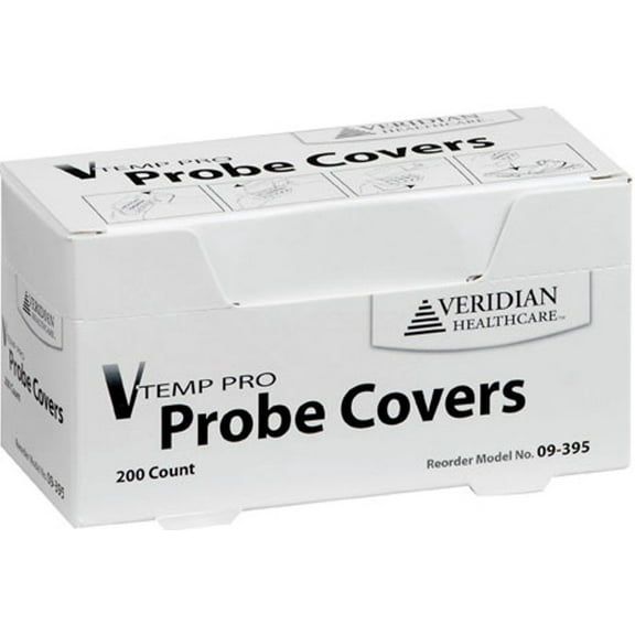 Veridian Healthcare 09-395 V-Temp Pro Replacement Probe Covers (Box of 200), Designed and Calibrated Specifically for Use with The V Temp Pro, Unique Probe Pack and Dispenser, Disposable