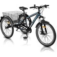 thumbnail image 6 of EASYG 26" Adult Mountain Tricycle,7 Speed Three Wheel Bike,Exercise Mountain Cruise Bike with Large Size Basket for Adult Recreation, Shopping, Exercise, Load Capacity 420 lbs, 6 of 7