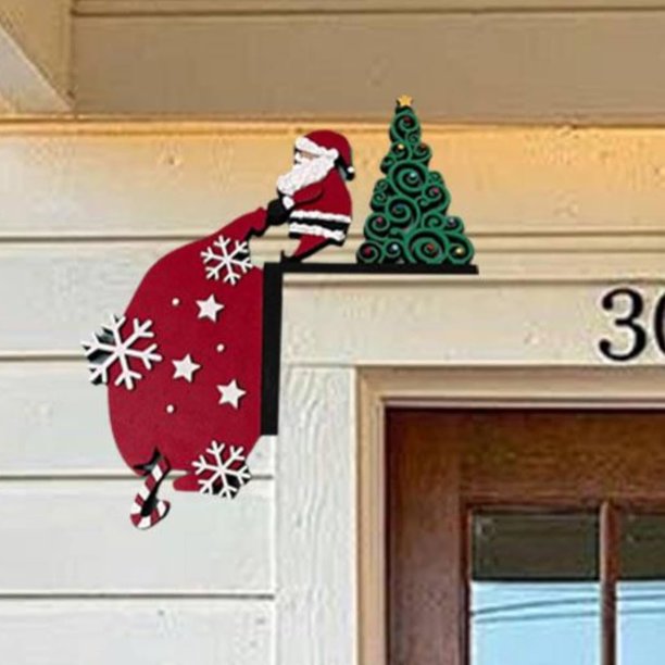 Adorno navideño para puerta 2024, decoración navideña para el