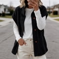 thumbnail image 2 of TARIENDY Warm Vests for Women Winter Fleece Jackets Sleeveless Stand Collar Button Down Outerwear Vest for Cold Weather Black L, 2 of 9