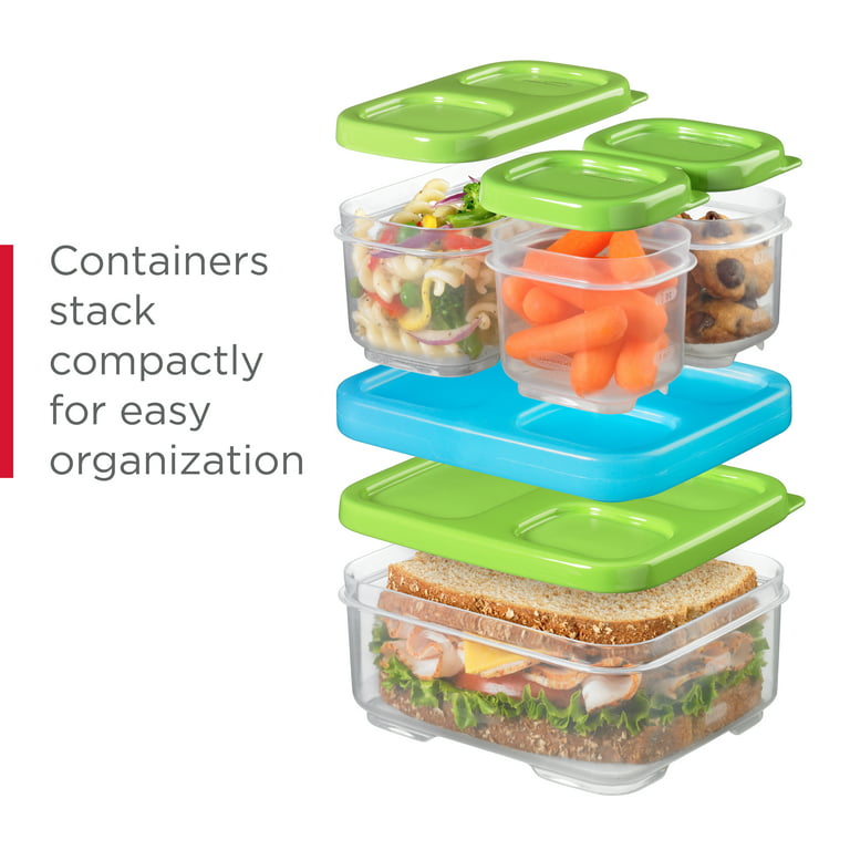 Rubbermaid LunchBlox Sandwich and Meal Prep Containers, 2 Pack Set, Stackable & Microwave Safe Lunch Containers