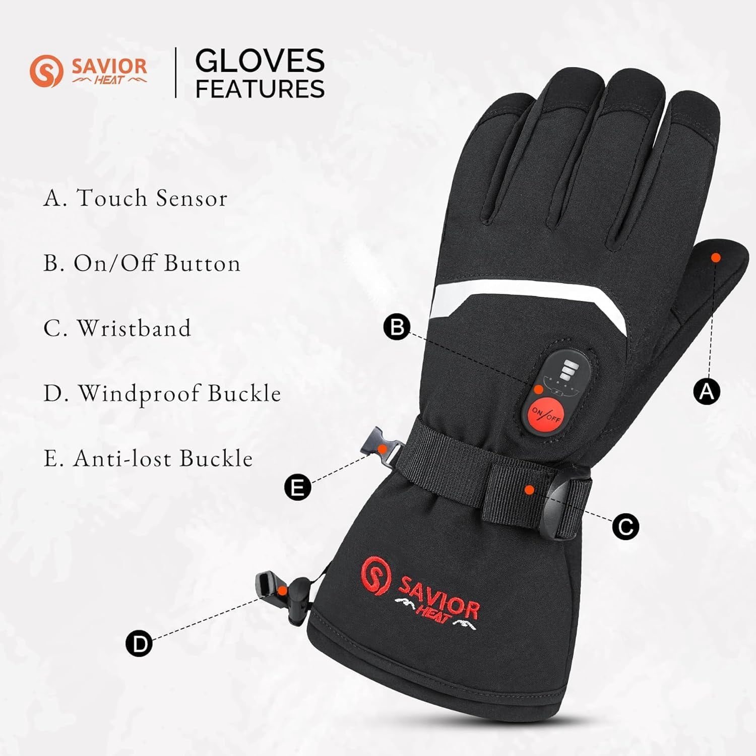 SAVIOR HEAT Heated Gloves Electric Rechargeable Battery Men Women 7.4V Heating Gloves Winter Ski Motorcycle Work Snowboarding Hunting Hiking Camping Walking