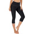 thumbnail image 3 of Pantalones de yoga de cintura alta para mujer con bolsillos, leggings capri para entrenamiento., 3 of 5