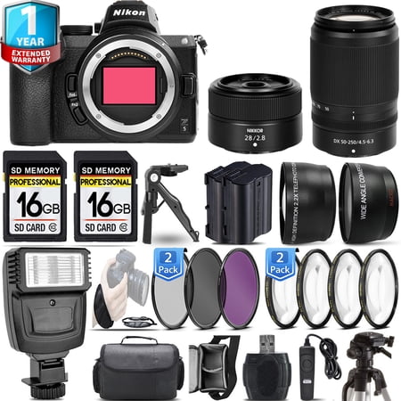 Nikon Z5 Mirrorless Camera with 28mm f/2.8 Lens + 32GB + Flash + 4 PC Macro Set + 3 PC Filter Set