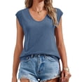 thumbnail image 2 of Cap Sleeve Casual Loose Fit Basic Shirts Tank Tops, 2 of 6