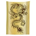 thumbnail image 3 of Ambesonne Dragon Tablecloth Rectangular Table Cover, Chinese Eastern Myth, 60"x84", Mustard and Black, 3 of 4
