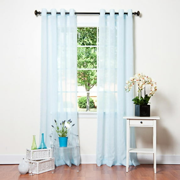 Quality Home Crushed Voil Sheer Grommet Top Curtain Pair
