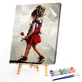 thumbnail image 1 of Cuadros Decorativos Chica en vestido rojo pintura al óleo por números Kit sin marco dibujo cuadro decoración de pared Ehuebsd embutido en tela, 1 of 1