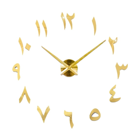 3 Wall Clock, Large Wall Sticker Clock , Acrylic Wall Clock Sticker Mirror Wall Clock Decor for Living Room Study Bedroom Golden