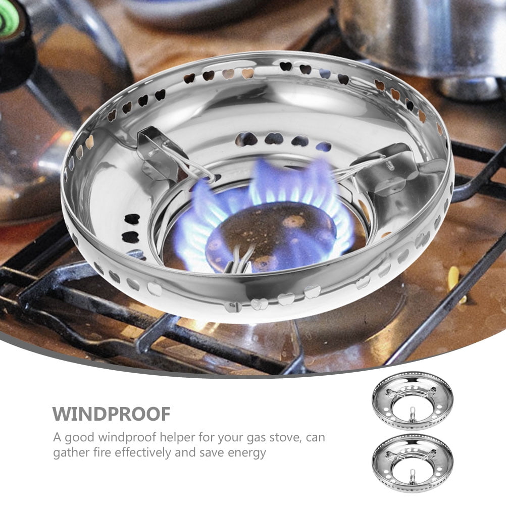 RENACLIPY Windproof Stainless Steel Wok Stand for Gas Stove Burners, Set of 2 Pieces for Kitchen Cooking