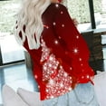 thumbnail image 4 of Chandail en Molleton Chandail à Capuchon Mode Femme Imprimé de Noël Ample Col Rond Manches Longues Blouse avec Poche Hauts Chandails en Molleton Femmes en Liquidation, 4 of 6