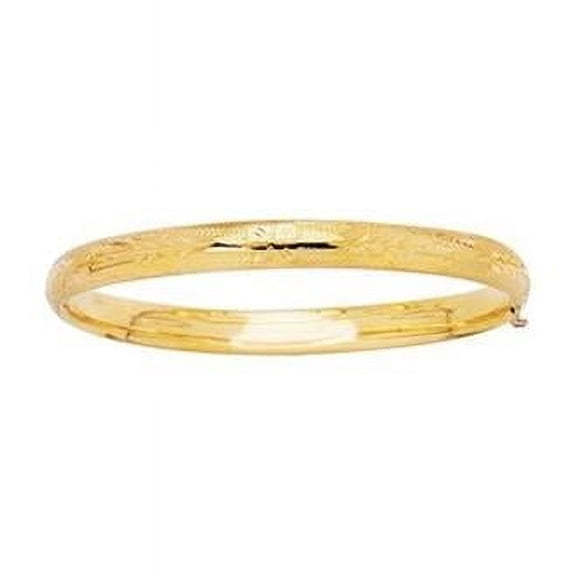 3-16B-0550 5.5 in. 14K Yellow Gold Polished Bangle with Snap Box Clasp