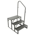 thumbnail image 2 of 3-Step Steel Non-Slip RV Steps Hot Tub Steps with Handrail, 2 of 9