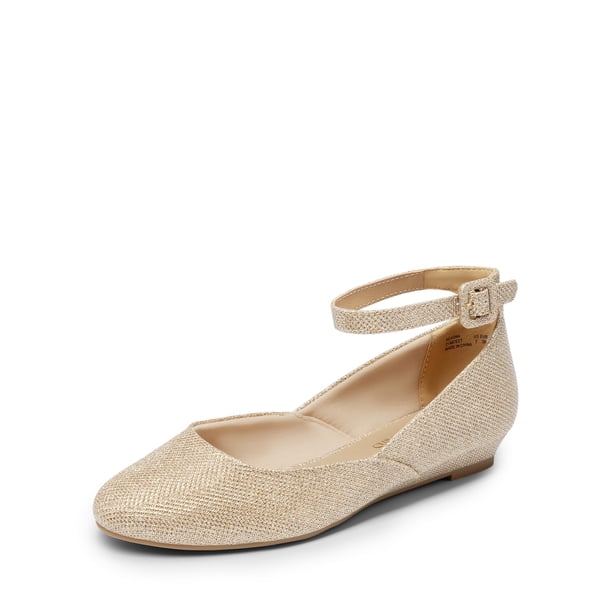 DREAM PAIRS Zapatos Ballerinas para Mujer REVONA con Correa al Tobillo Dorados