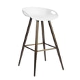 thumbnail image 4 of FurnitureR Fiyan 24" Vinyl Counter Stool with Low Backrest in White (Set of 2), 4 of 5