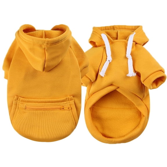 NovaStitch Dog Hoodie Soft and Warm Pet Sweater Puppy Fall Winter Jacket Clothes Cold Weather Coat Sweatshirt for Large Medium Small Dogs Yellow M