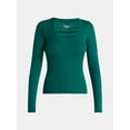 thumbnail image 5 of No Boundaries V-Neck Ribbed Top with Long Sleeves, Women’s, 5 of 5