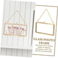 thumbnail image 6 of Trianu 4 Pack Glass Frame for Pressed Flowers 3 x 2 inch, Double Floating Picture Frames Brass Hanging Photo Frame with Chain Wall Decor for Dried Flower DIY Art Display, Golden, 6 of 8