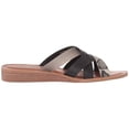 thumbnail image 4 of Lucky Brand Hallisa Black Snake Multi Band Slide Open Toe Flat Low Heel Sandals (Black Snake, 6.5), 4 of 6