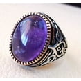 thumbnail image 4 of Amethyst Mens Ring, Natural Amethyst, February Birth, Silver Jewelry, 925 Silver Ring, Birthday Gift, Heavy Mens Ring, Arabic Design, Ottoman Style Ring, Christmas, Turkey Mens Signet Ring, 4 of 6