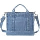 thumbnail image 1 of Cartera de mezclilla Jeans Bolsa de viaje Bolsa de playa para damas Cartera de mezclilla y bolsa de asas para damas femeninas azul claro JAMW Sencillez, 1 of 5