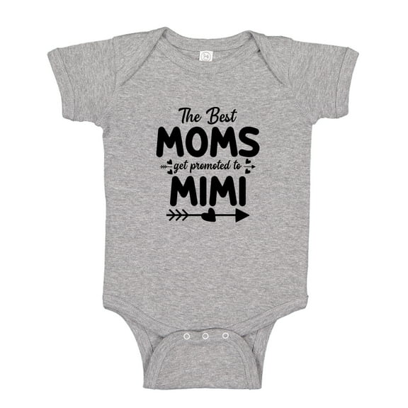 The Best Moms Get Promoted To Mimi Baby Bodysuit One Piece NB Athletic Heather