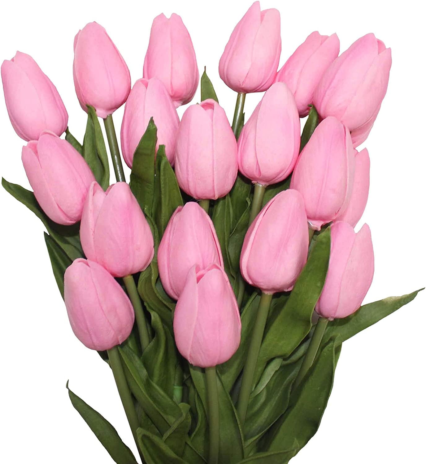MAMOWEAR Artificial Tulips Flowers Fake Latex Tulip Stems, 10pcs Real