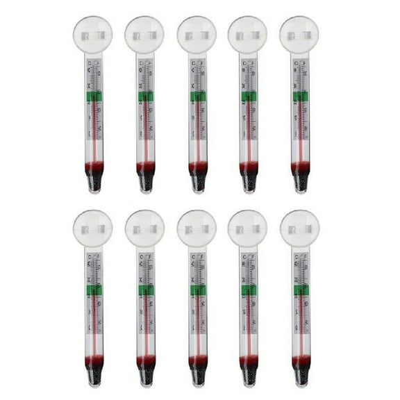 SEFUONI 10-Pack Aquarium Floating Thermometer Fish for Tank Thermometers with Suction Cu