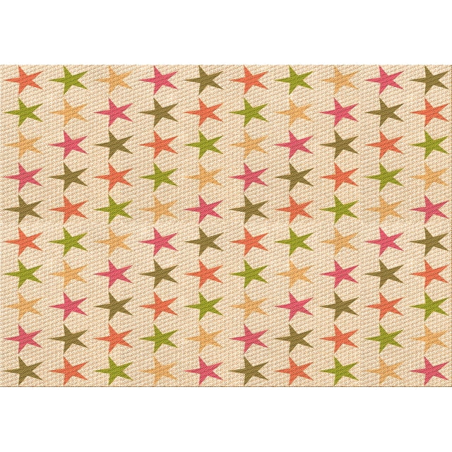 Ahgly Company Machine Washable Indoor Rectangle Transitional Construction Cone Orange Area Rugs, 8' x 10'