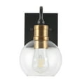 thumbnail image 6 of JONATHAN Y Marais 5.88" 1-Light Iron/Glass Rustic Vintage LED Vanity Light, Black/Brass Gold, 6 of 8