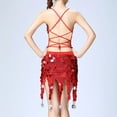 thumbnail image 4 of Cocktail Dresses for Women Dgankt Women's Sequins Tassel Dance Costume 20s Flapper Cocktail Party Dresses Rumba Latin Ballroom Sequin Camisole Skirt, 4 of 9