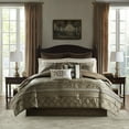 thumbnail image 3 of Home Essence Dennie 16 Piece Jacquard Complete Bedding Set With 2 Sheet Sets, Cal King, Brown, 3 of 23