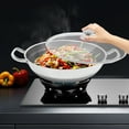 thumbnail image 3 of 34cm/13.5 Inch Stainless Steel Wok with Lid, Double Handle Hybrid Induction Frying Pan, Round Cooking Pan Compatible with Induction Cooker, Electric Ceramic Stove and Electric Stove, 3 of 10