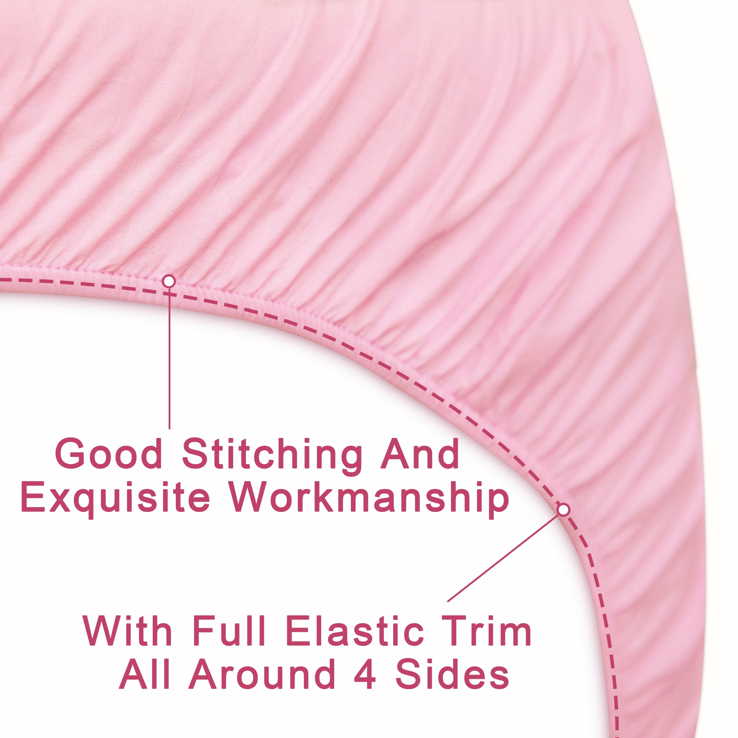 Flxxie Microfiber Toddler Bedding Set, Soft and Easy Care Crib Sheet Set, Includes Quilted Comforter, Flat Top Sheet, Fitted Sheet, Envelope Pillow Case for Boys and Girls, Pink, 4 Pieces