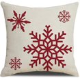 thumbnail image 3 of fundas de almohada navideñas con diseño de Papá Noel, árbol de Navidad, cuadradas, de lino, con cremallera (45,7 x 45,7 cm), 3 of 5