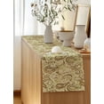 thumbnail image 5 of Table Runner 120 Inches Long for Kitchen Dining, Beige Brown Green Dresser Scarf Farmhouse, Dining Table Decorations for Wedding/Parties, Retro Botanical Abstract Art 13 x 120 In, 5 of 8