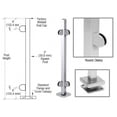 thumbnail image 7 of CRL SPR36LPS Polished Stainless 36" Steel Square Glass Clamp 90 Degree Corner Square Post Railing Kit, 7 of 7