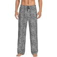 thumbnail image 2 of Kdxio Black Leopard Print Men's Sleep Pajama Pant Lounge Pants with Pockets, 2 of 8